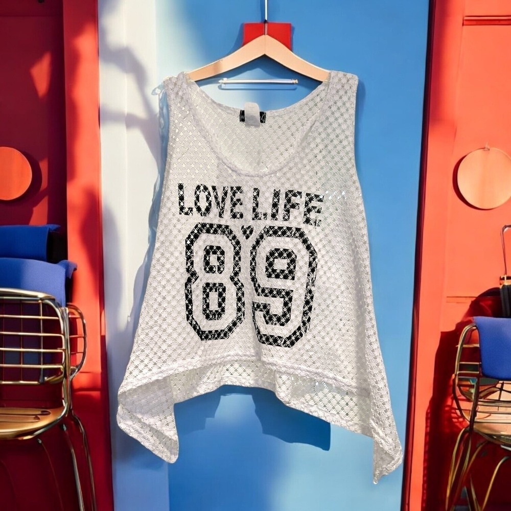 Wet Seal | Love Life 89 See Through Crochet Crop Top Large Swiftie Fan Tank Top